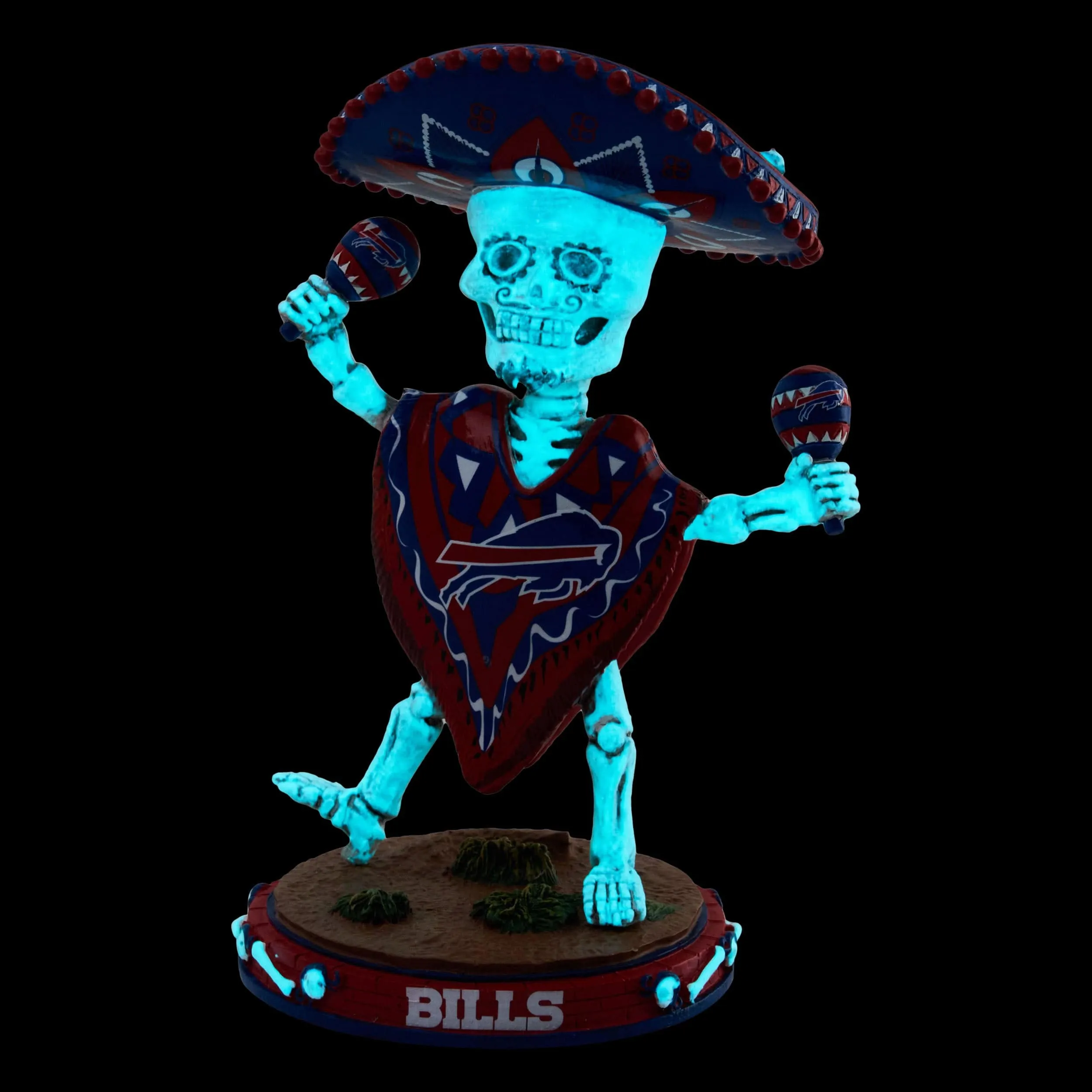 Buffalo Bills Calavera Glow in the Dark Bobblehead