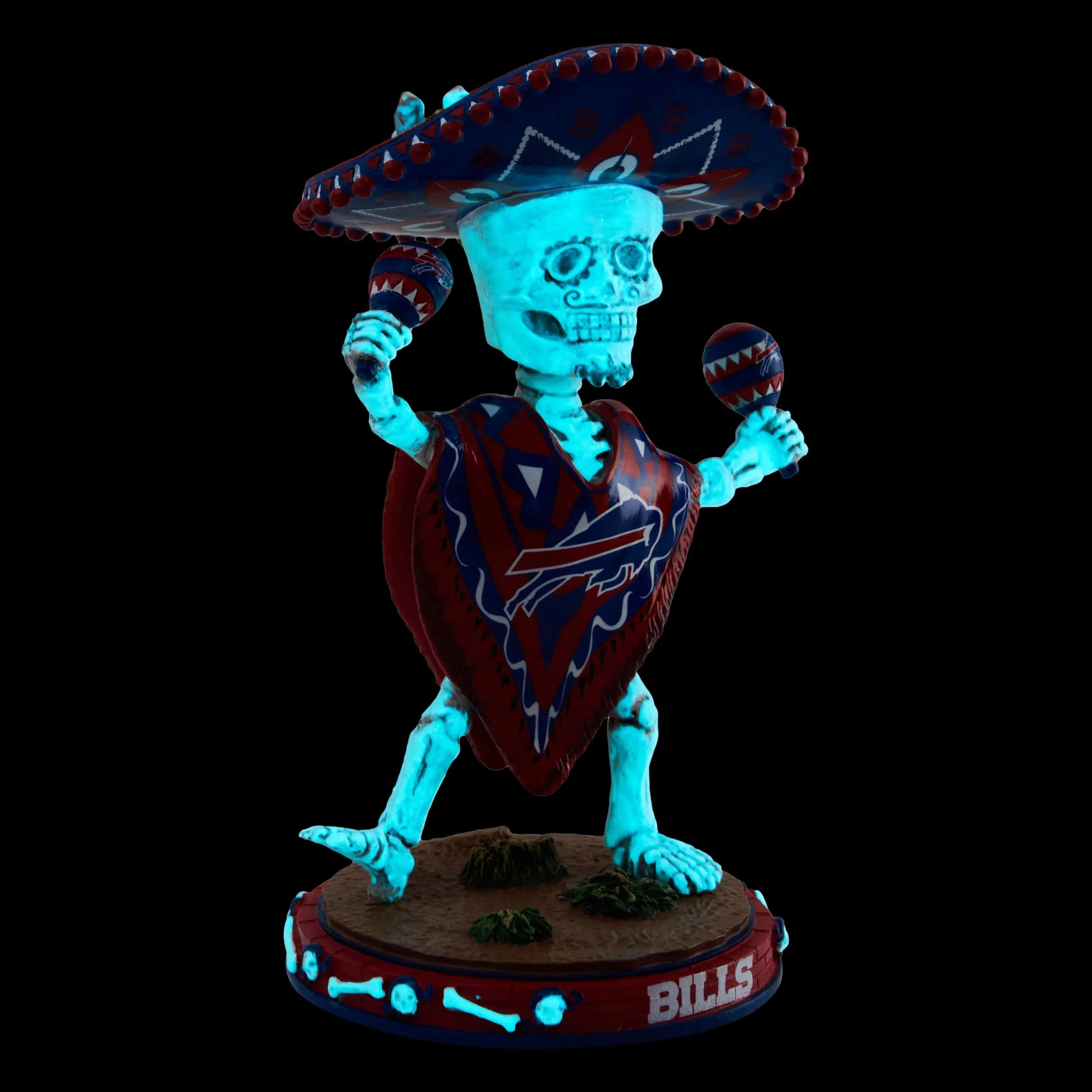 Buffalo Bills Calavera Glow in the Dark Bobblehead