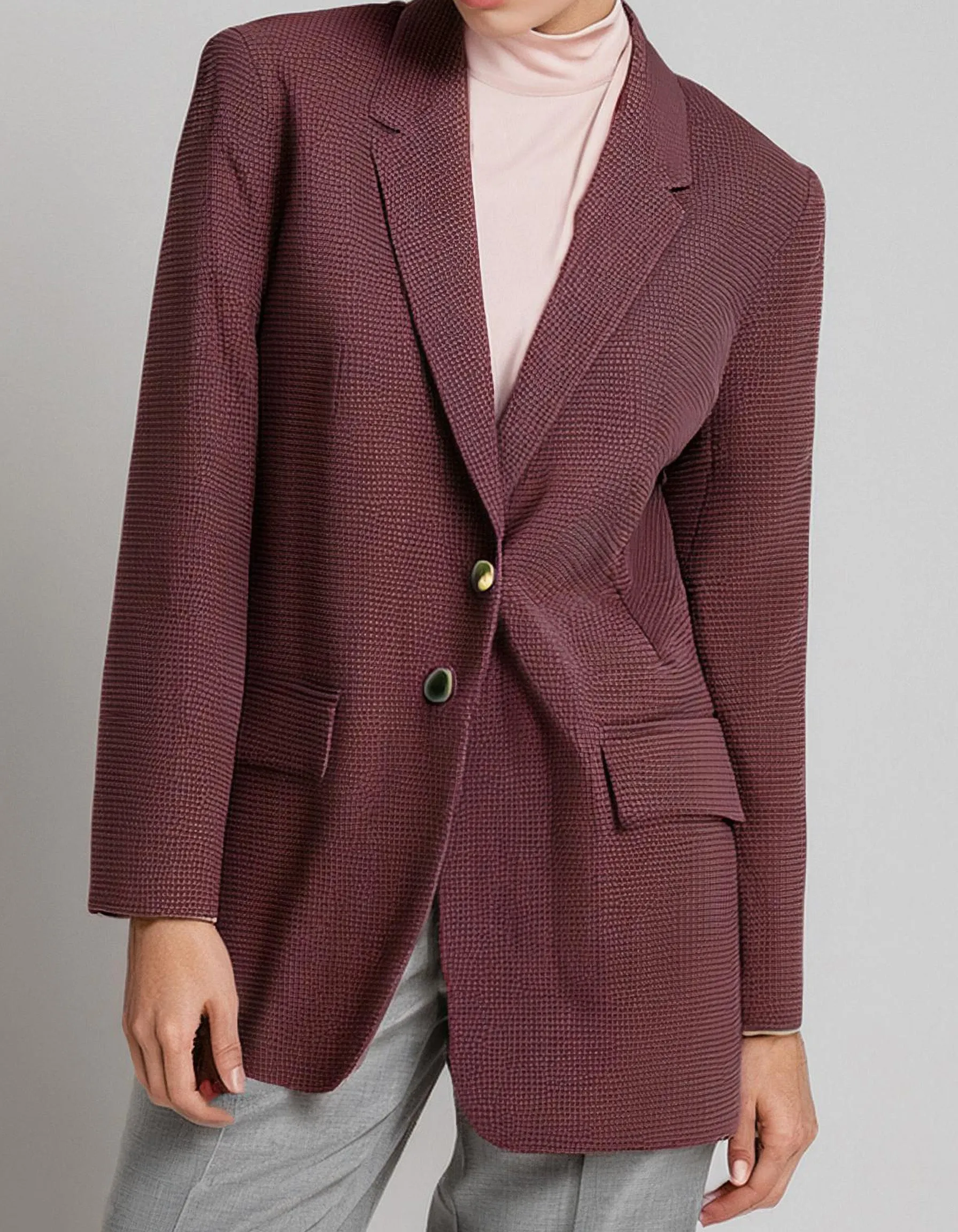 Burgundy Boyfriend Blazer