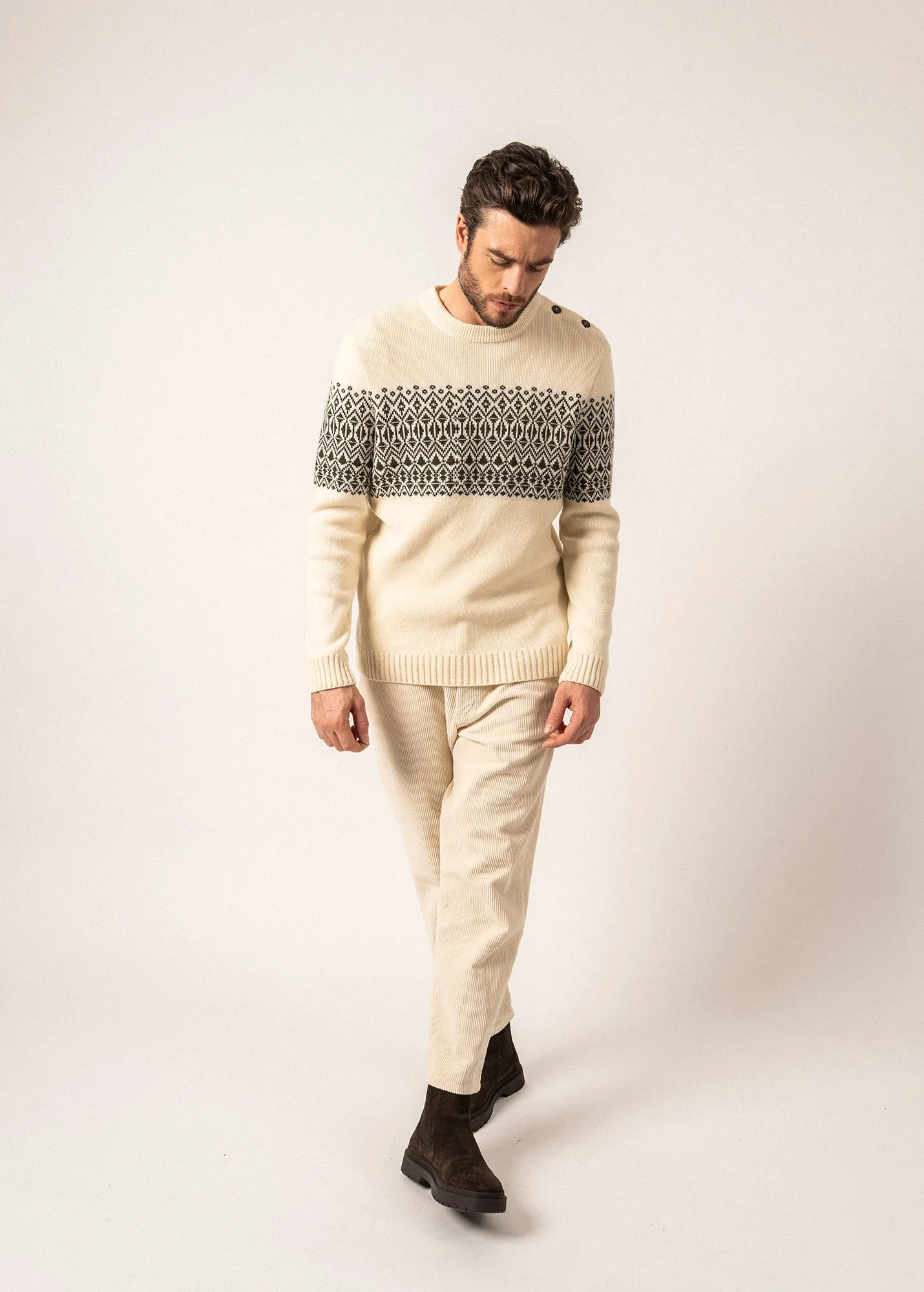 Cancale Escapade Sailor Jumper - jacquard pattern (ECUME/VEGETAL)