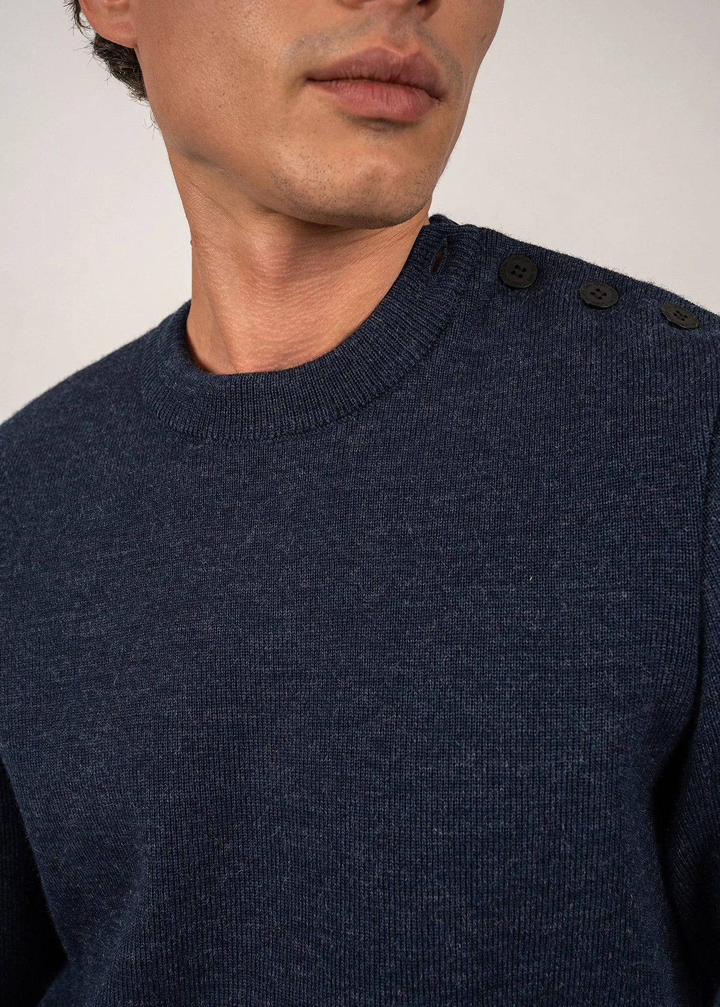 Cancale sailor jumper - regular fit, in pure new wool (BLEU CHINE)