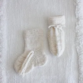 Cashmere Baby Booties - Ultrasoft Pashmina | Milk White