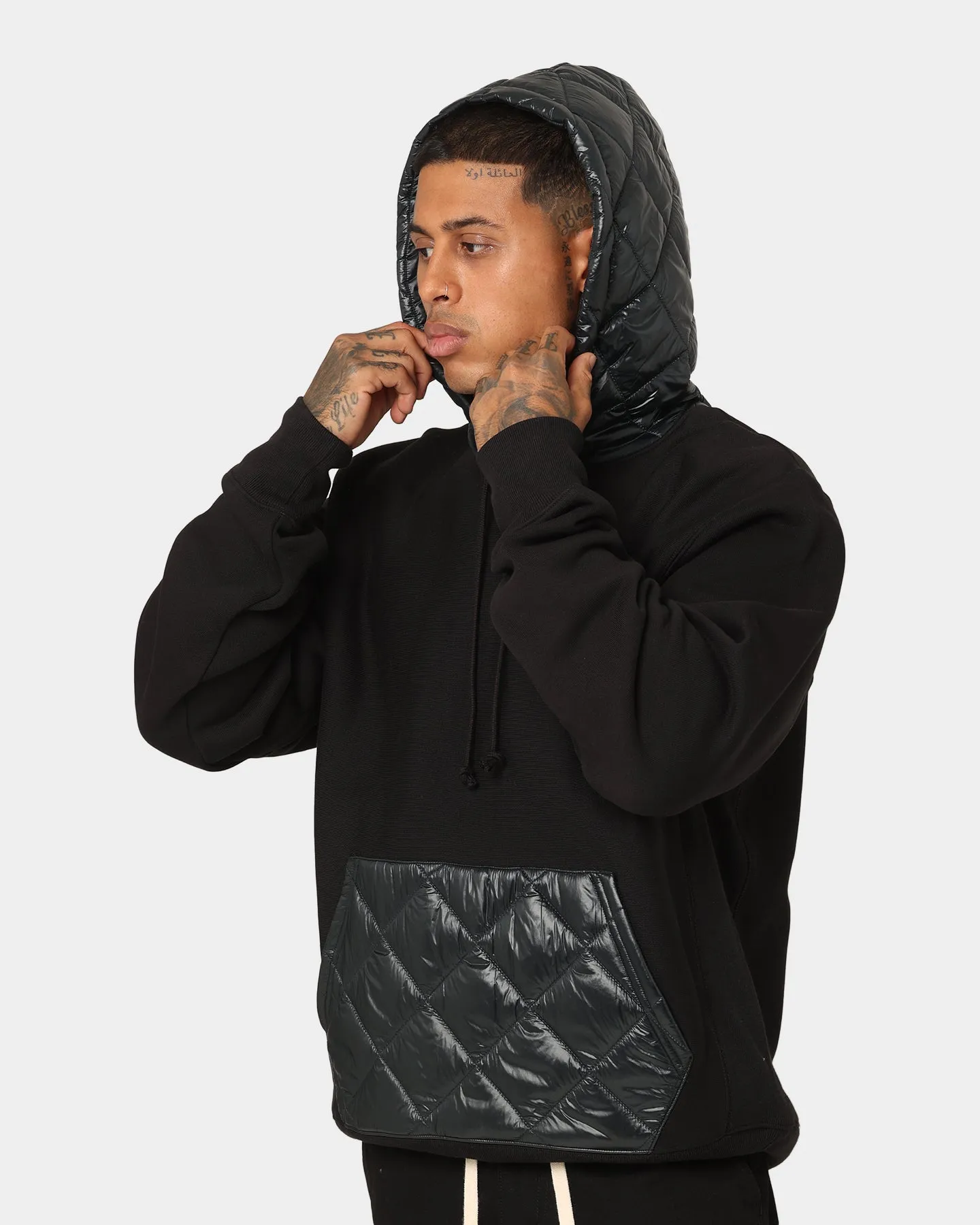 Champion Reverse Weave Puffer Hoodie Black