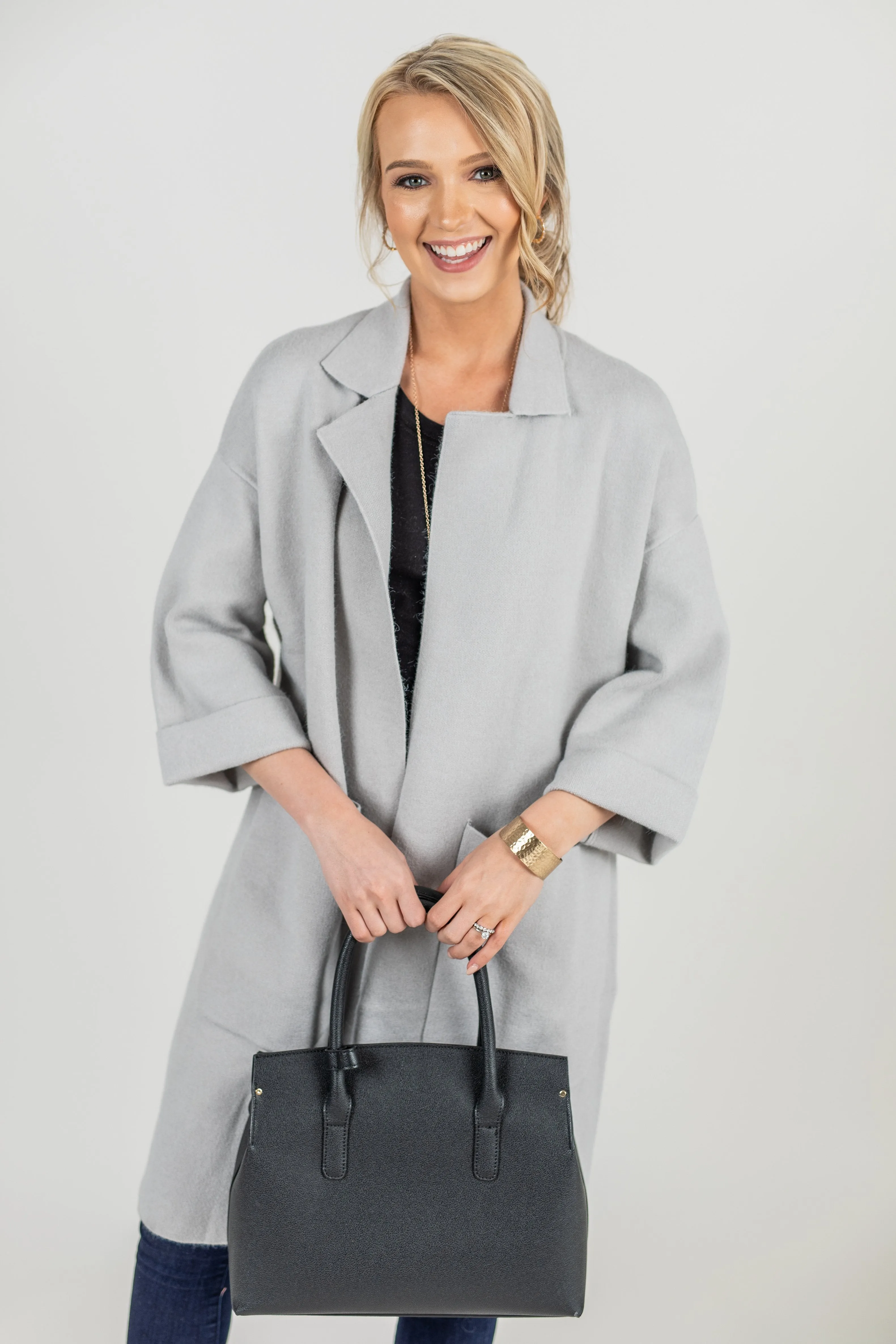 Chic Opportunities Light Gray Wool Coat