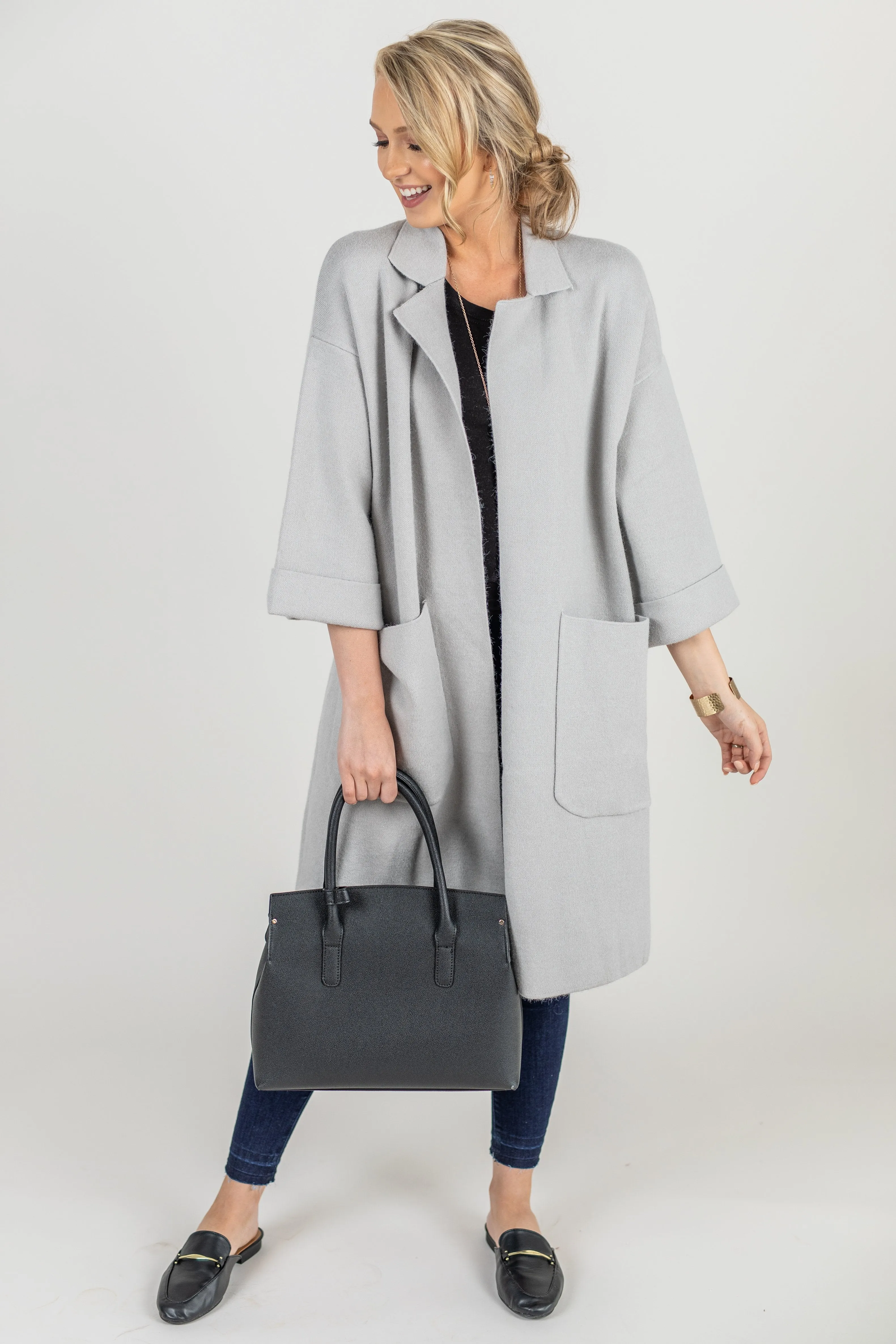 Chic Opportunities Light Gray Wool Coat