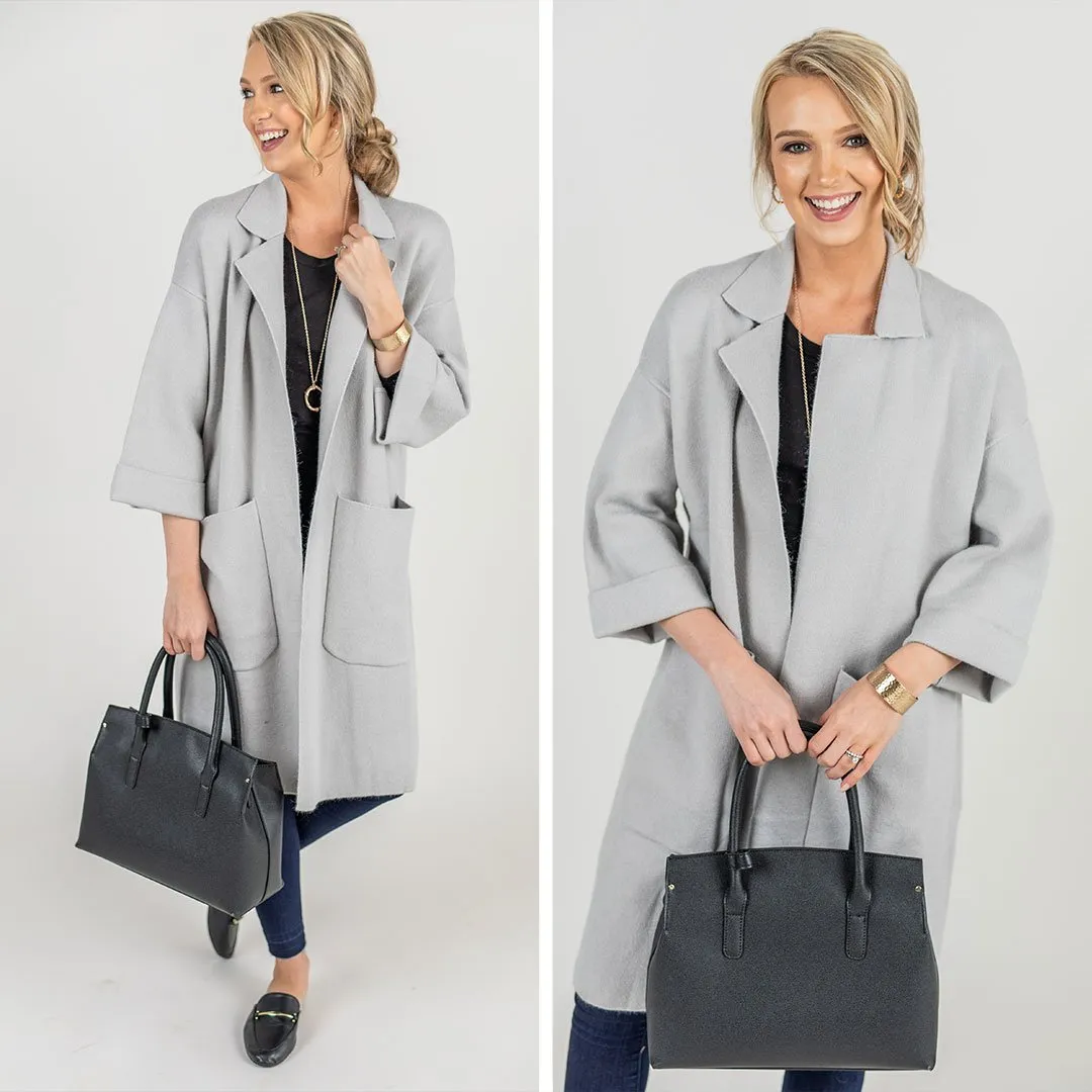 Chic Opportunities Light Gray Wool Coat