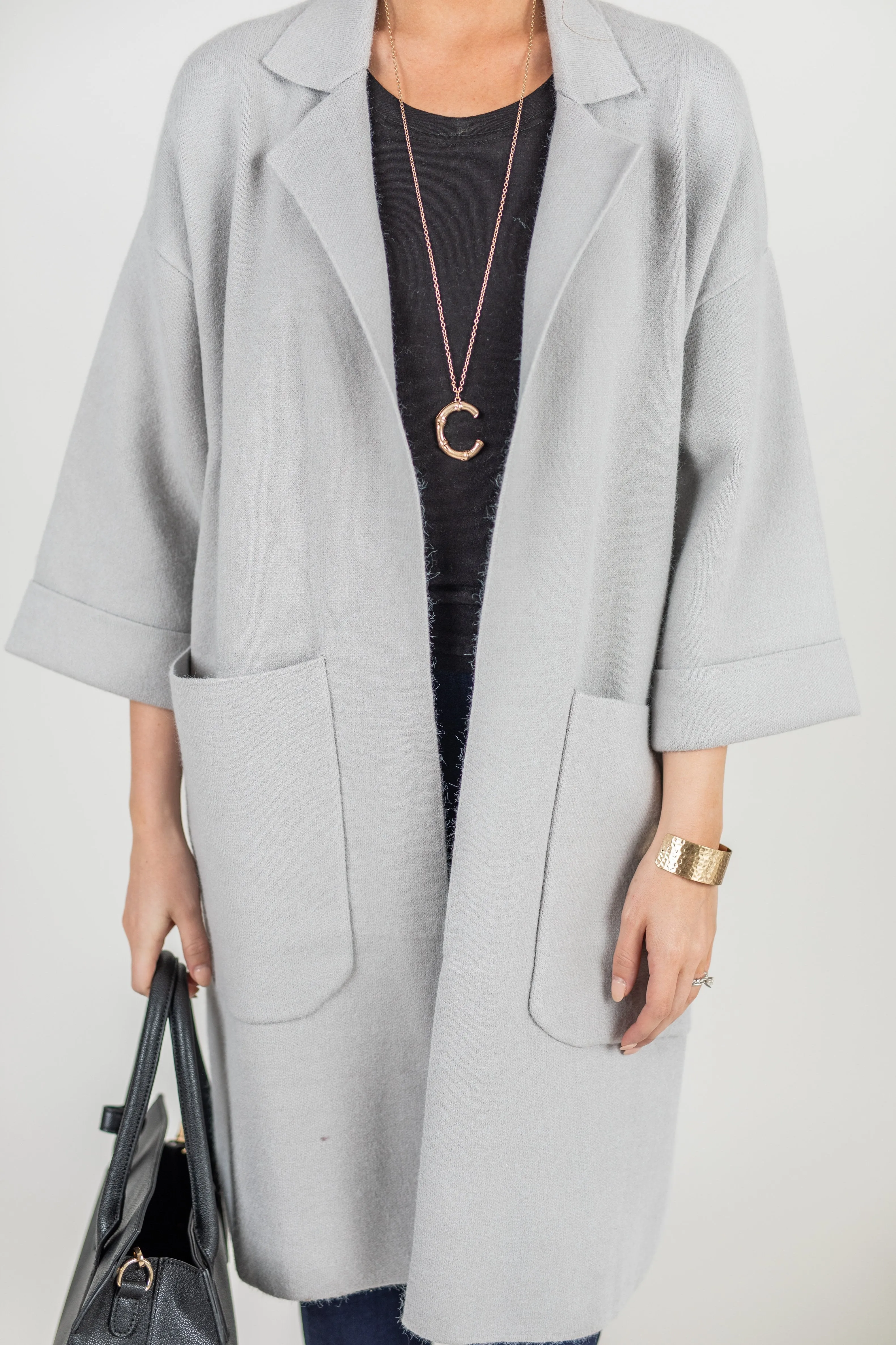 Chic Opportunities Light Gray Wool Coat