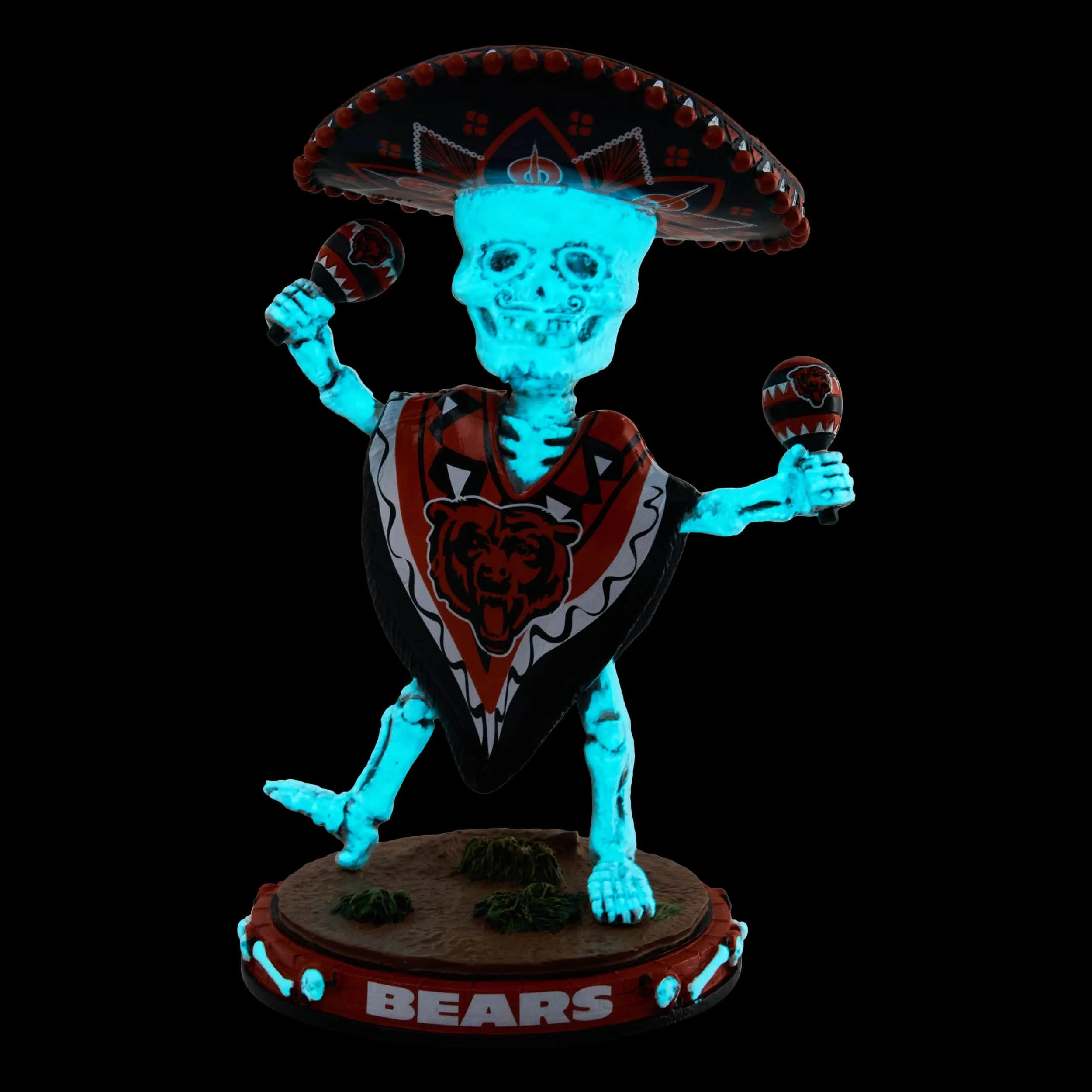 Chicago Bears Calavera Glow in the Dark Bobblehead