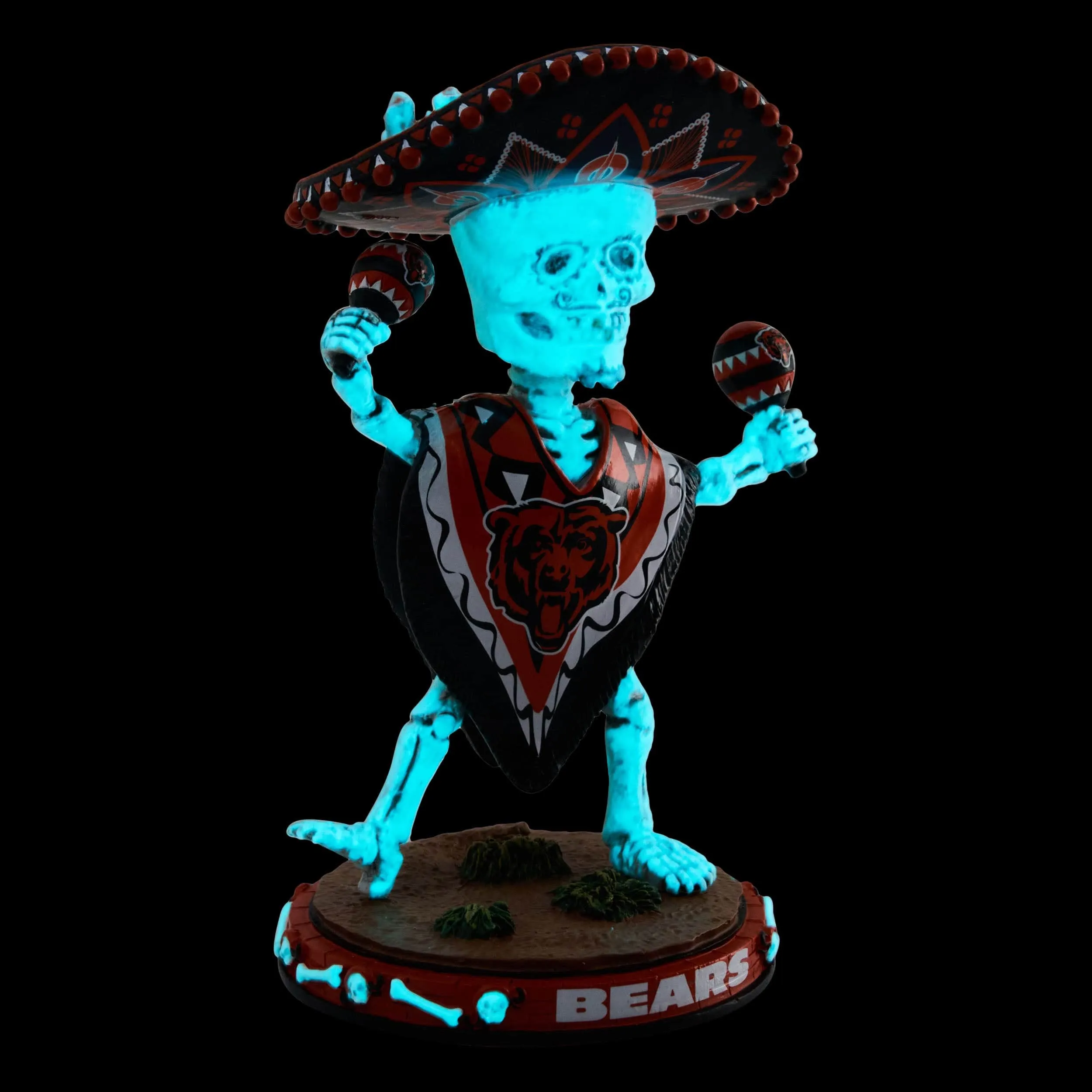 Chicago Bears Calavera Glow in the Dark Bobblehead