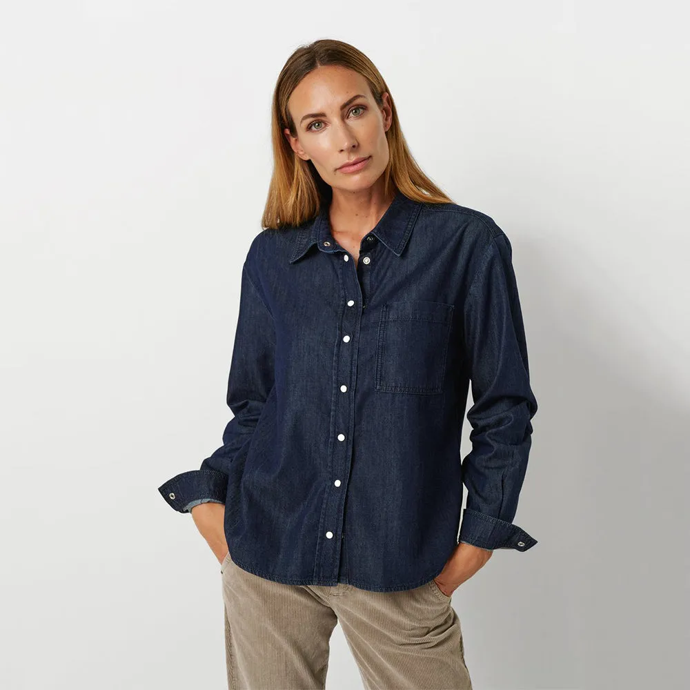 Clyde Dark Blue Casual Denim Shirt