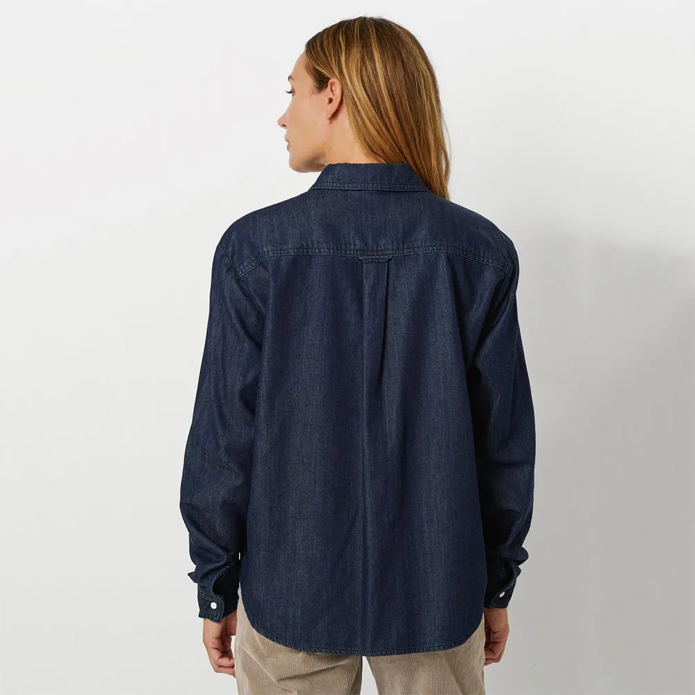 Clyde Dark Blue Casual Denim Shirt