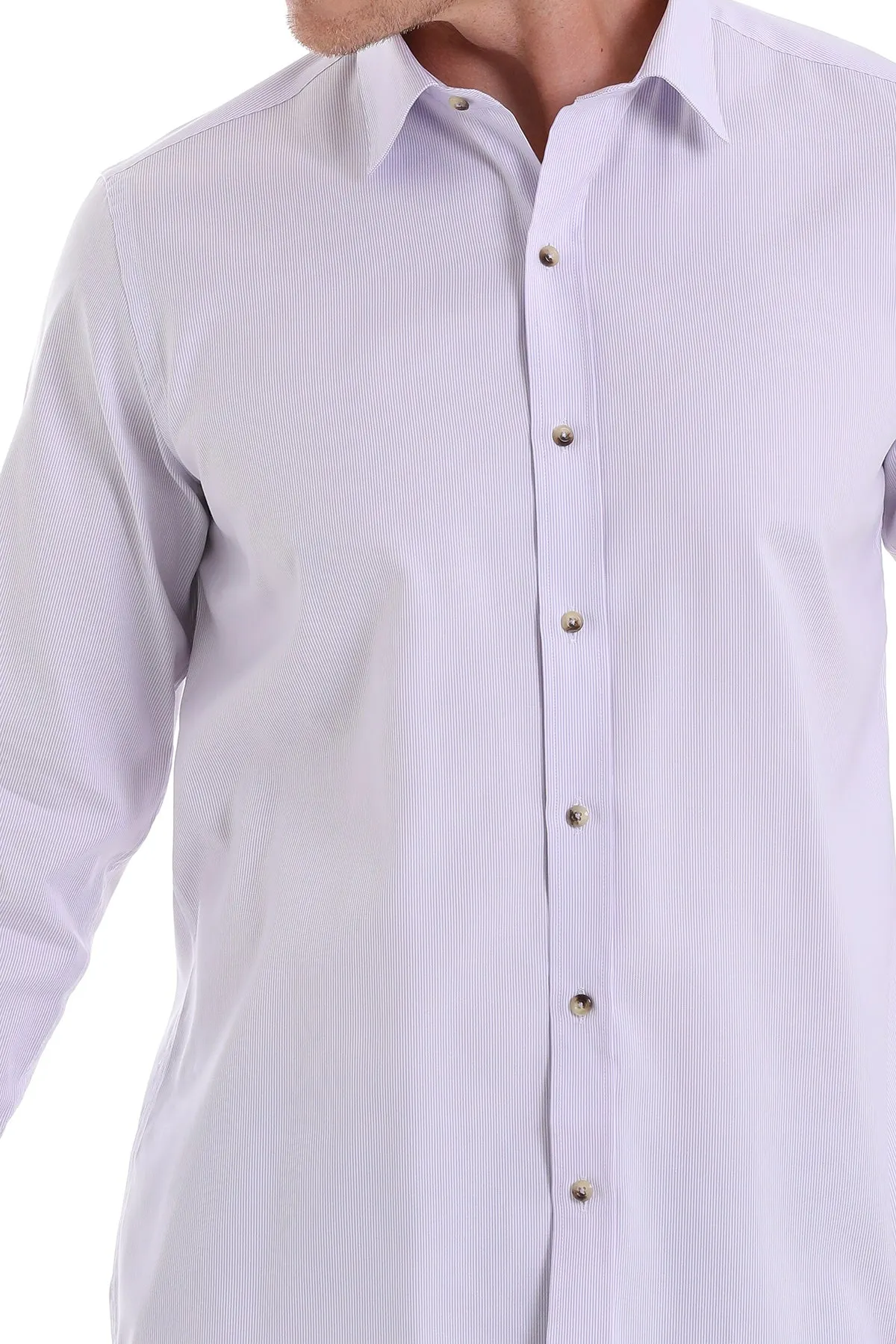 Comfort Fit Long Sleeve Cotton Lilac Casual Shirt