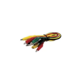 Connection Wire with Alligator Clips Red - Black - Yellow - White - Green 24", Pk-5