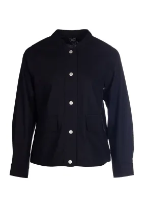 Cotton Linen Blend Jacket | Black | 6772A1