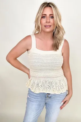 Davi & Dani Knit Peplum Tank Top