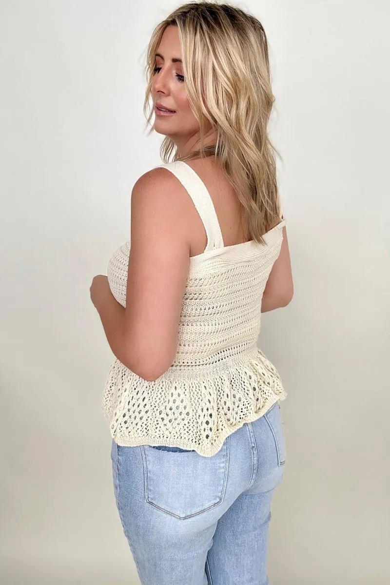 Davi & Dani Knit Peplum Tank Top