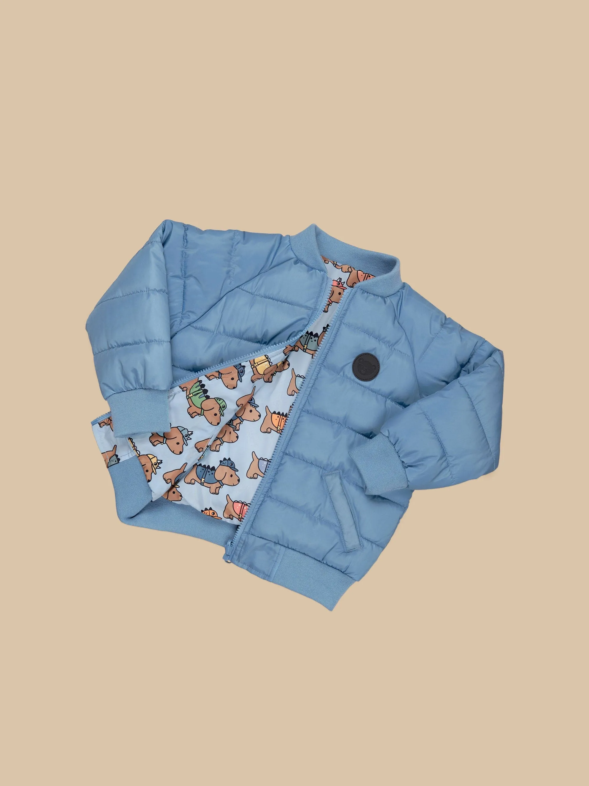 Dino dog reversible boys bomber