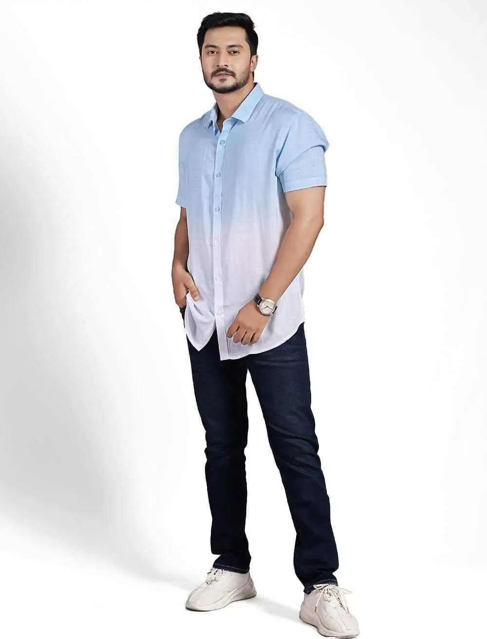 Dip Dye Men's Short Sleeve Shirt