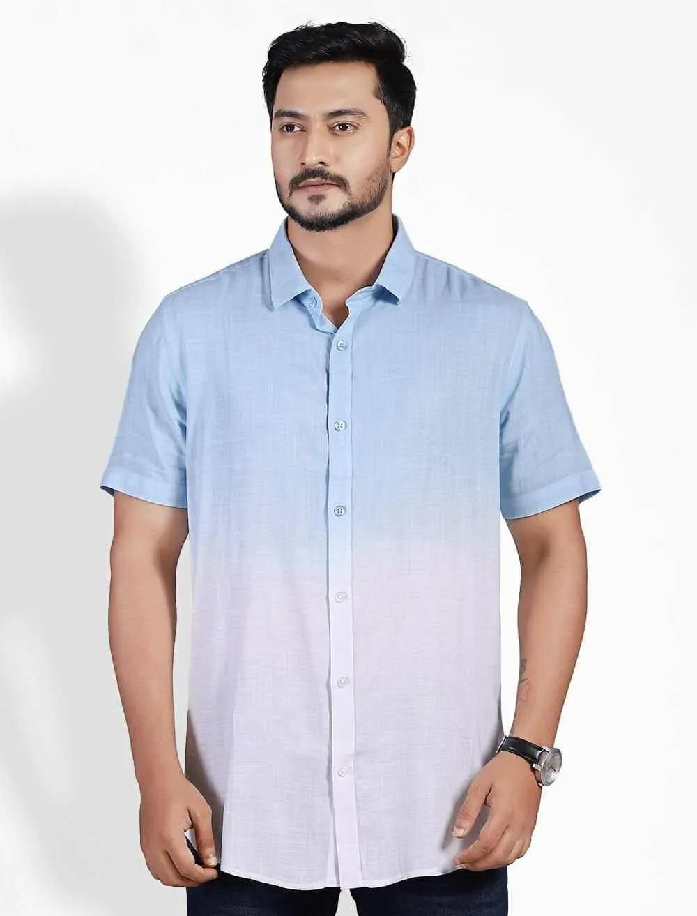 Dip Dye Men's Short Sleeve Shirt