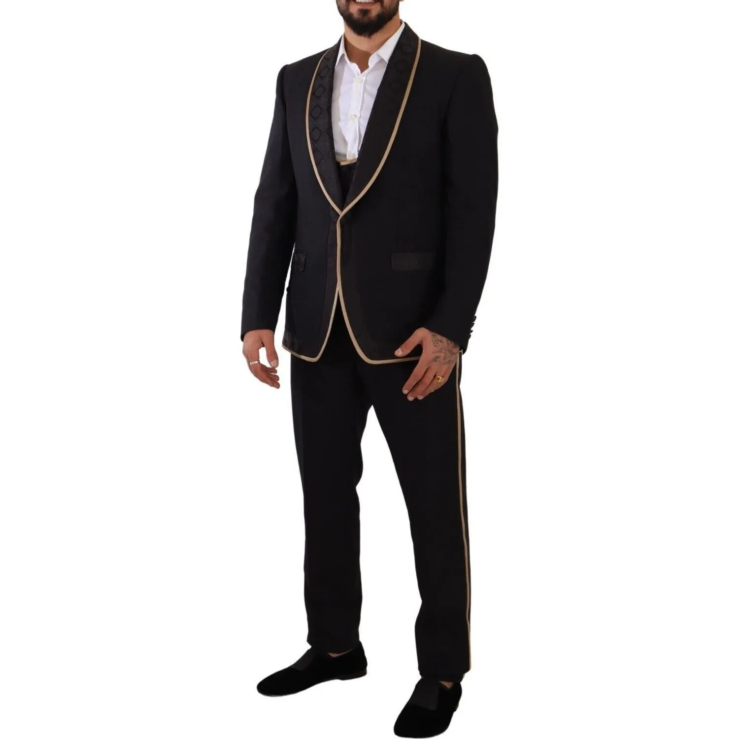 Dolce & Gabbana Elegant Black Silk Blend 3-Piece Suit