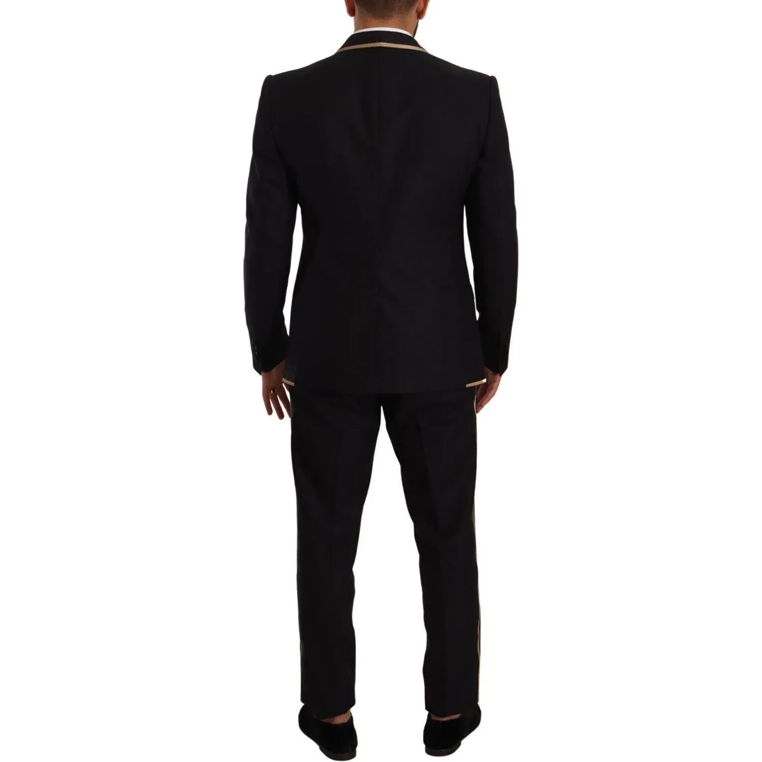 Dolce & Gabbana Elegant Black Silk Blend 3-Piece Suit