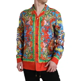 Dolce & Gabbana Multicolor Patterned Button Down Casual Shirt