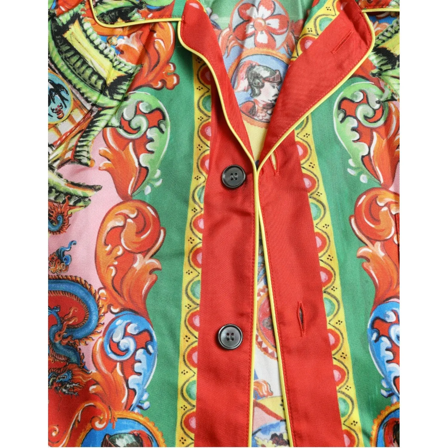 Dolce & Gabbana Multicolor Patterned Button Down Casual Shirt