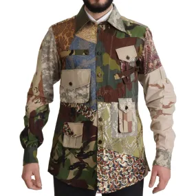 Dolce & Gabbana Patchwork Camouflage Casual Shirt