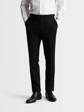 Draper Italian Luxury Slim Black Textured Dinner Trouser