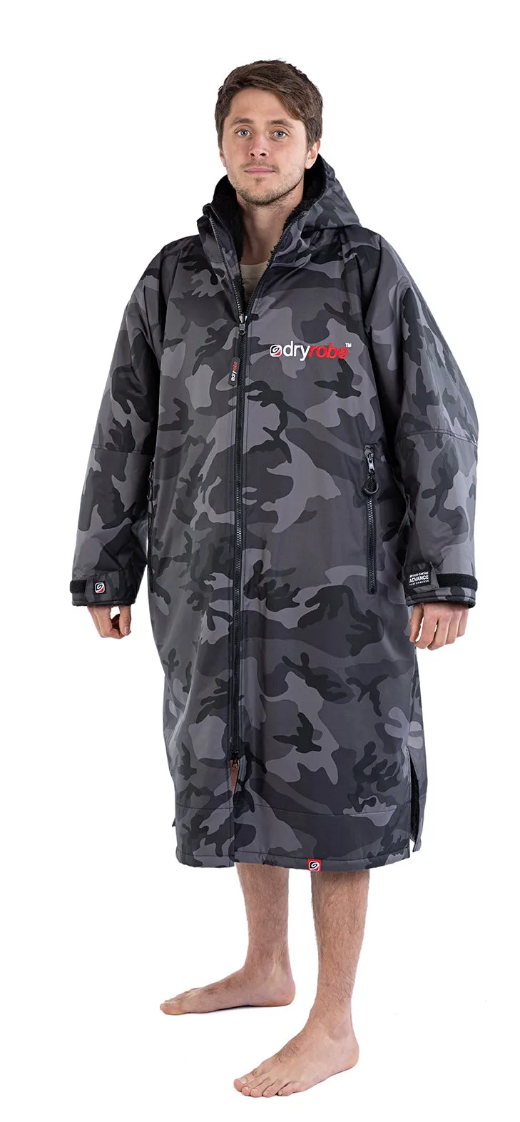 Dryrobe Long Sleeve Changing Robe - Black Camo/ Black