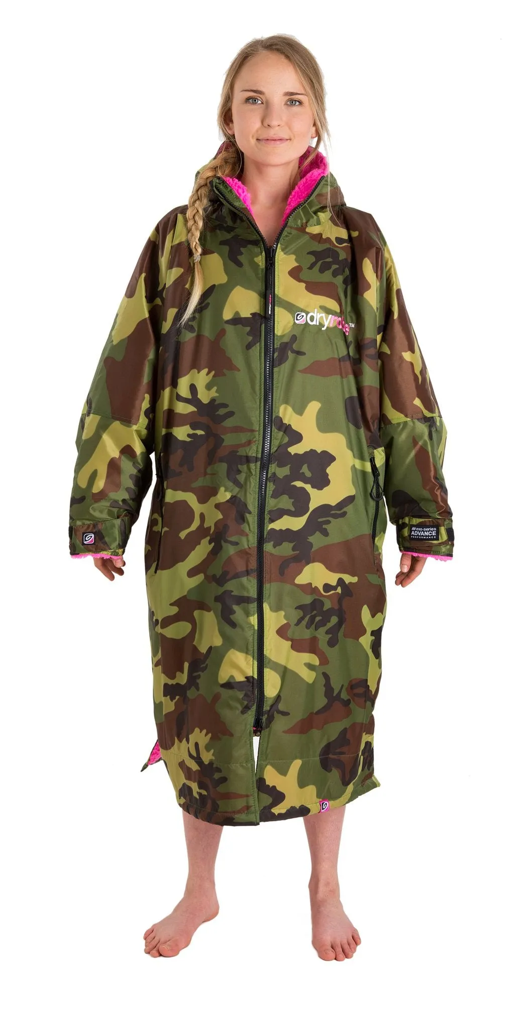 Dryrobe Long Sleeve Changing Robe - Camo/ Pink