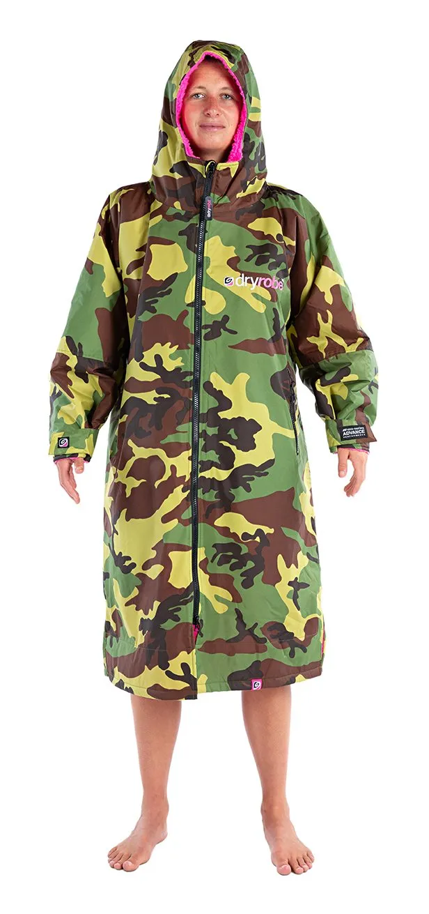 Dryrobe Long Sleeve Changing Robe - Camo/ Pink