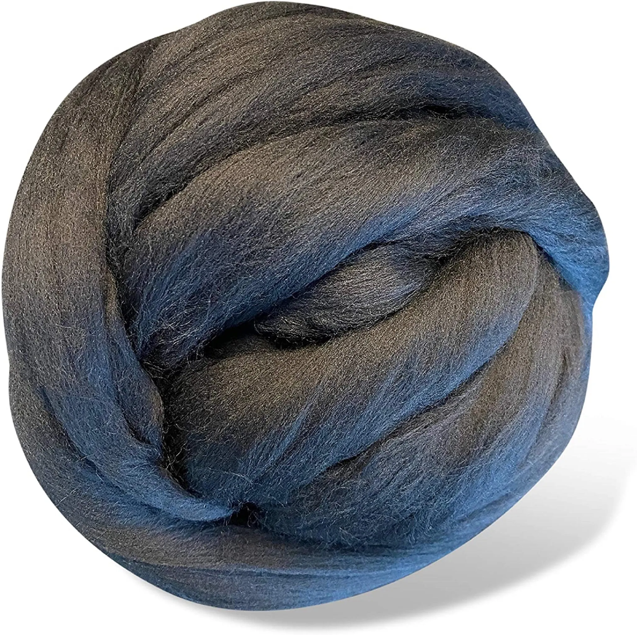 Dyed (Raven) Black Merino Wool Roving Top - Premium 21 Micron Roving Wool Top