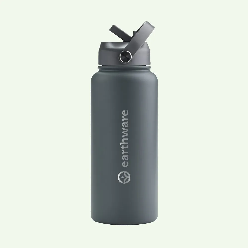 Earthware Earth Bottle Premium Insulated Water Bottle with 2 x Caps (1L)