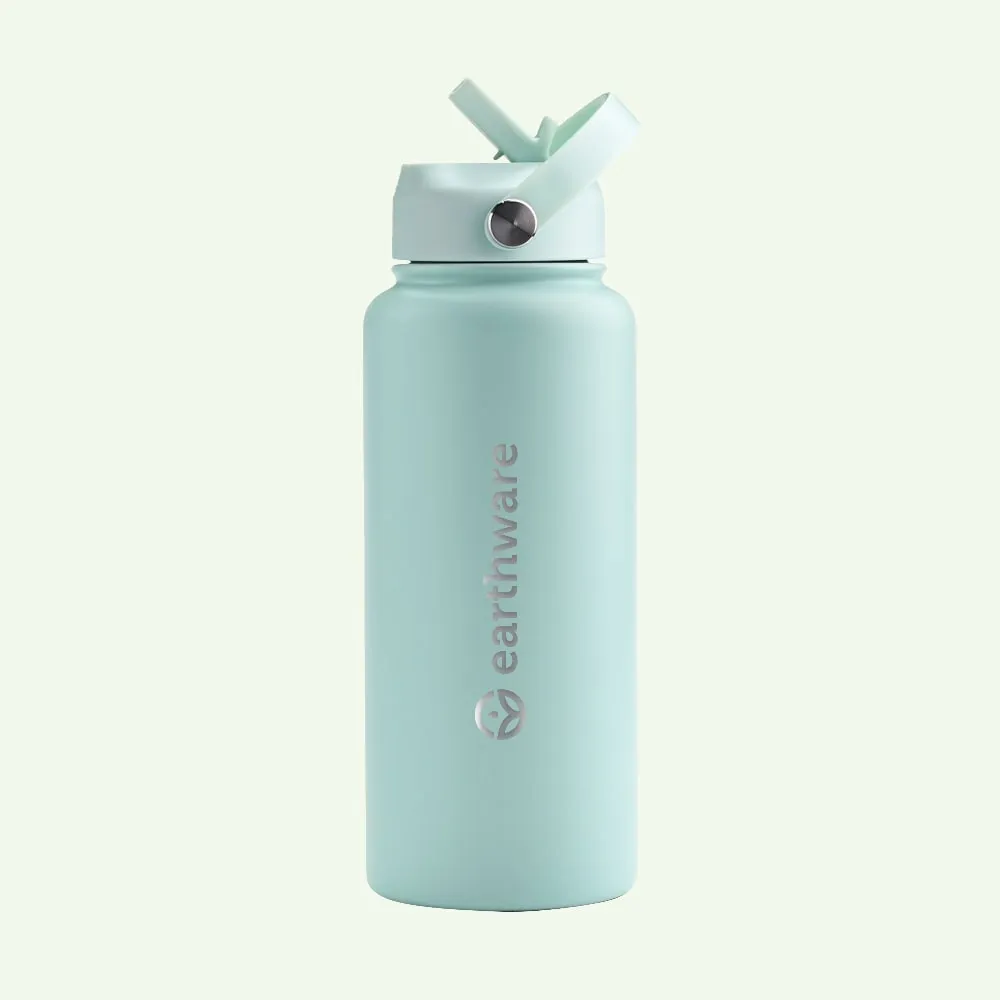 Earthware Earth Bottle Premium Insulated Water Bottle with 2 x Caps (1L)