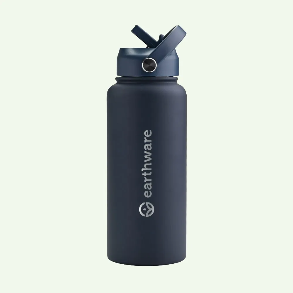 Earthware Earth Bottle Premium Insulated Water Bottle with 2 x Caps (1L)