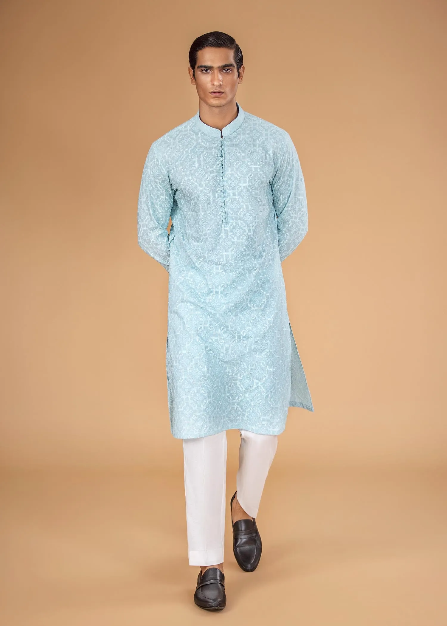 Embroidered Kurta - Damask