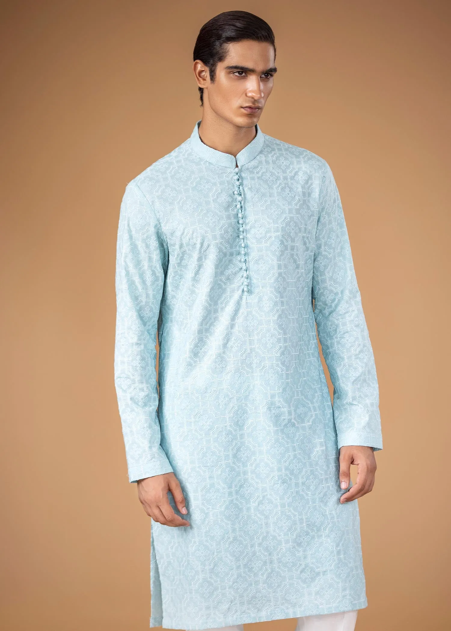 Embroidered Kurta - Damask