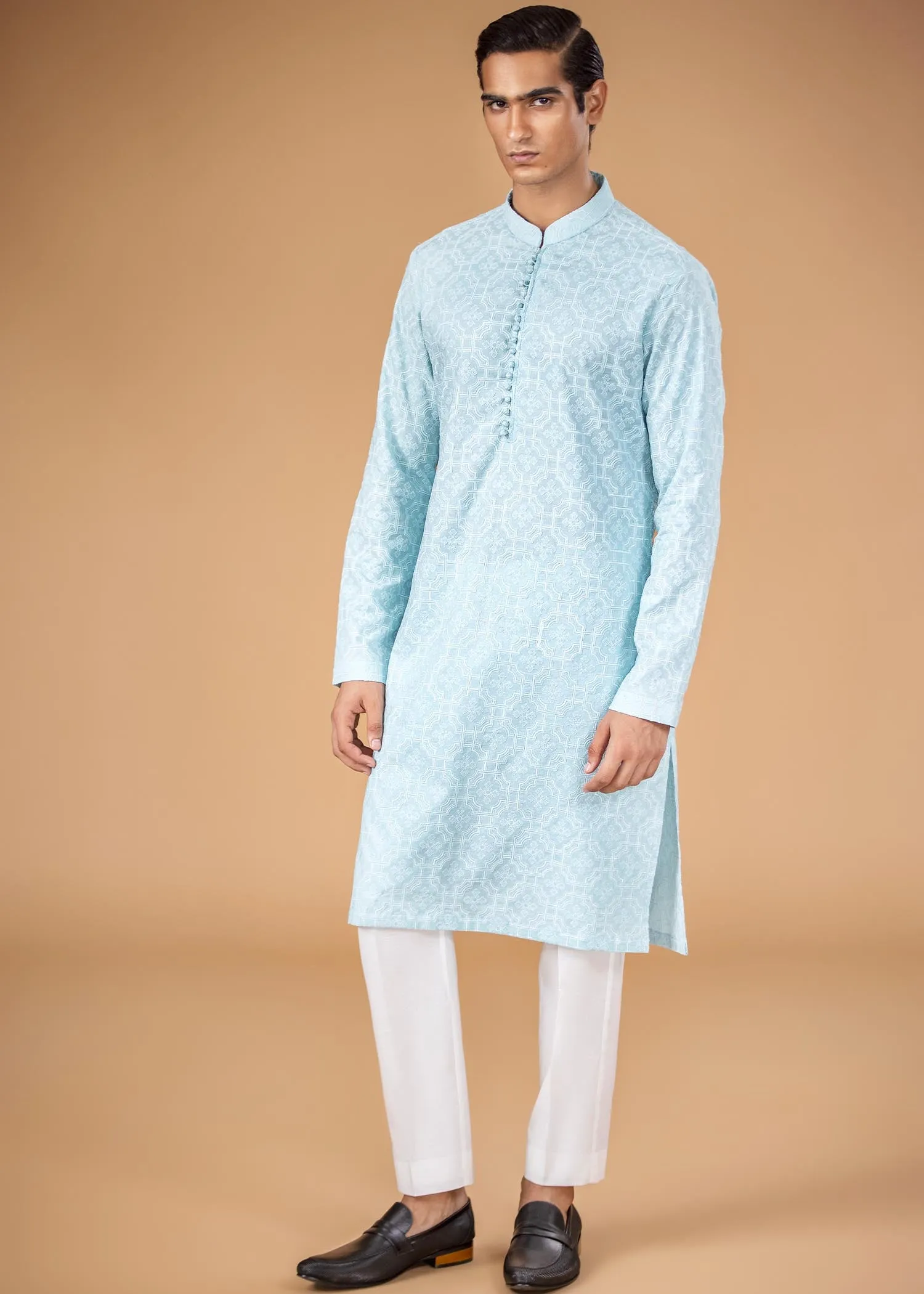 Embroidered Kurta - Damask