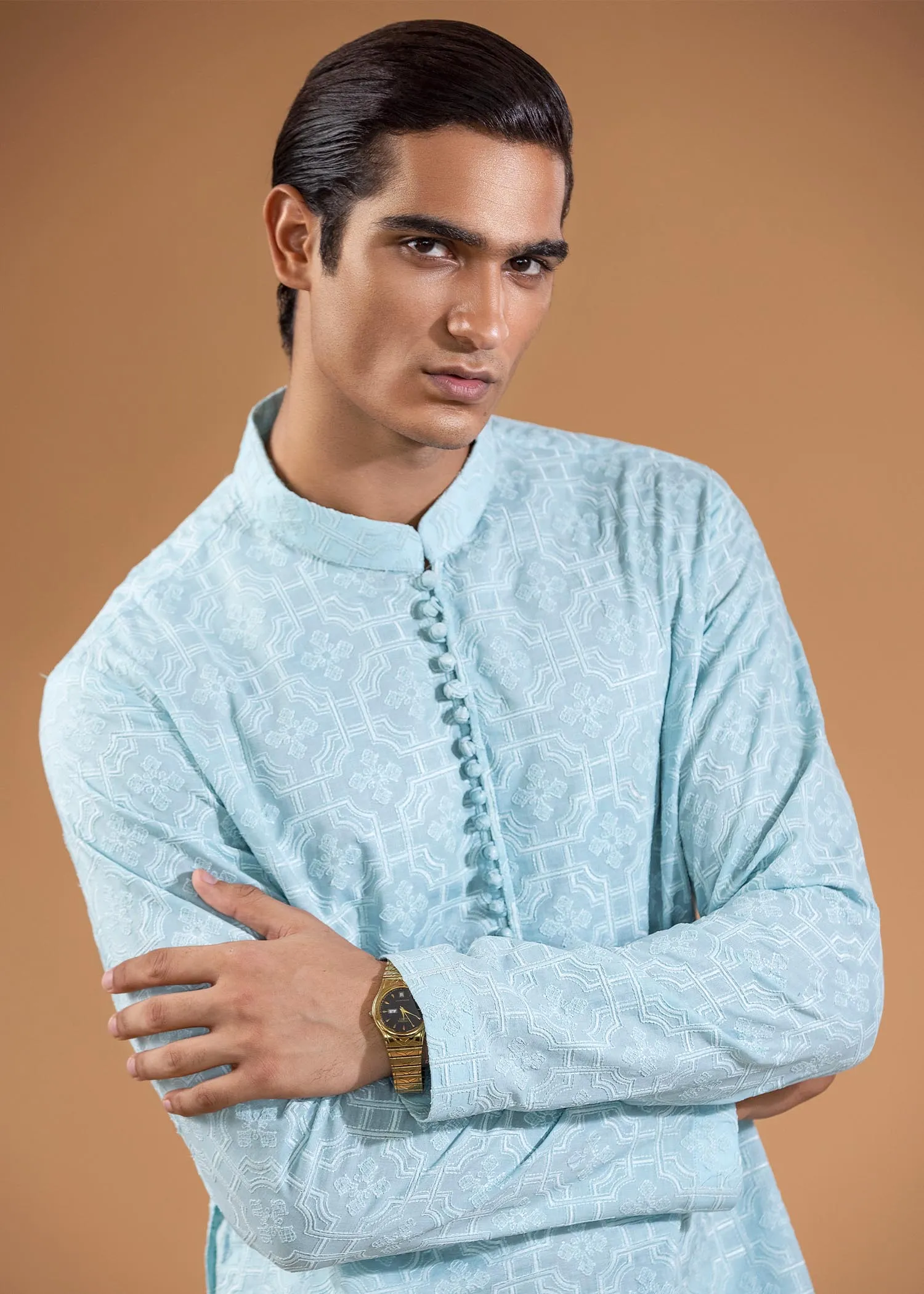 Embroidered Kurta - Damask