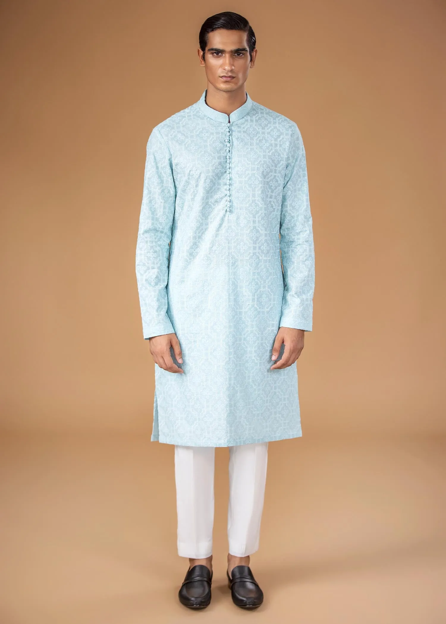 Embroidered Kurta - Damask