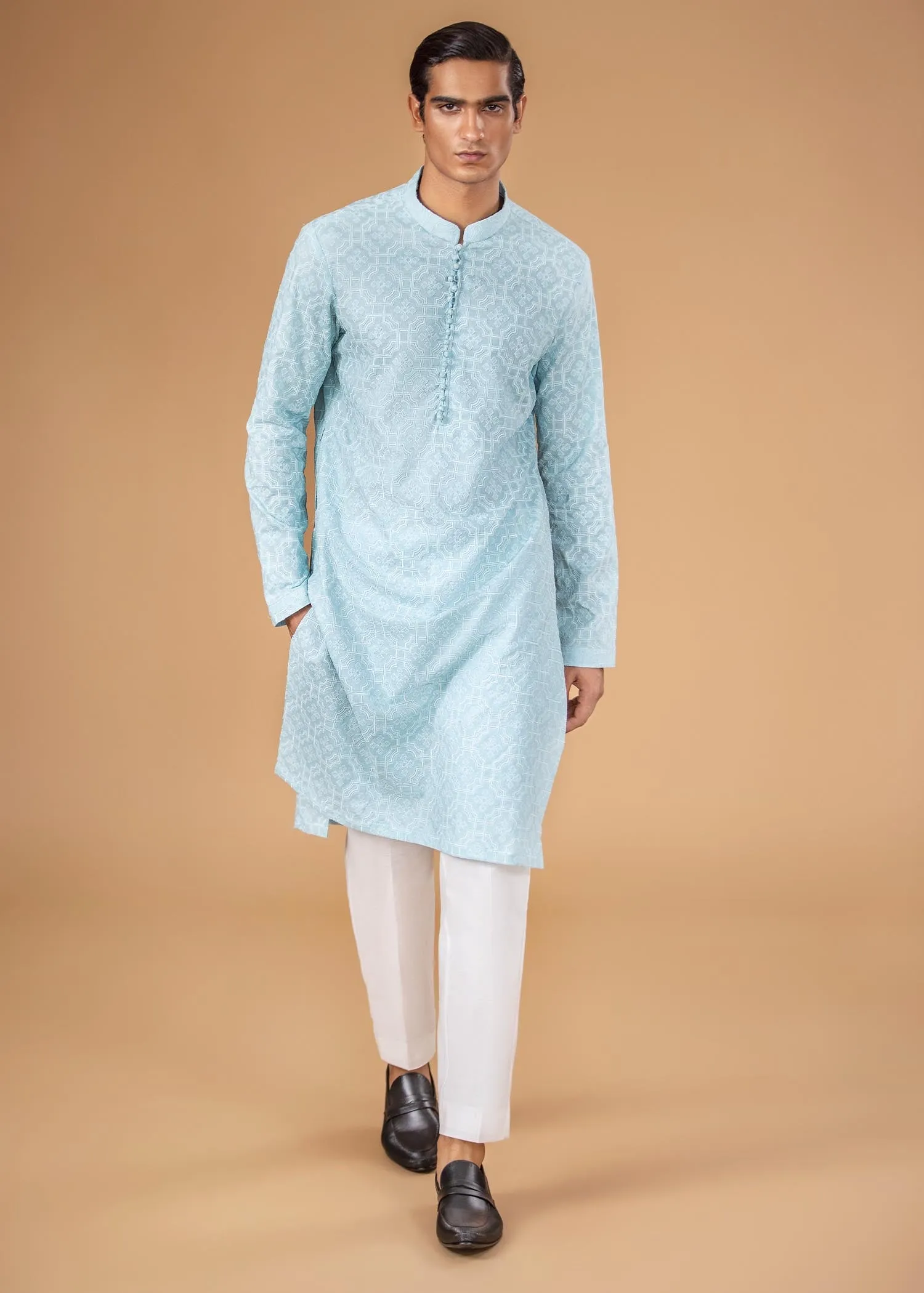 Embroidered Kurta - Damask