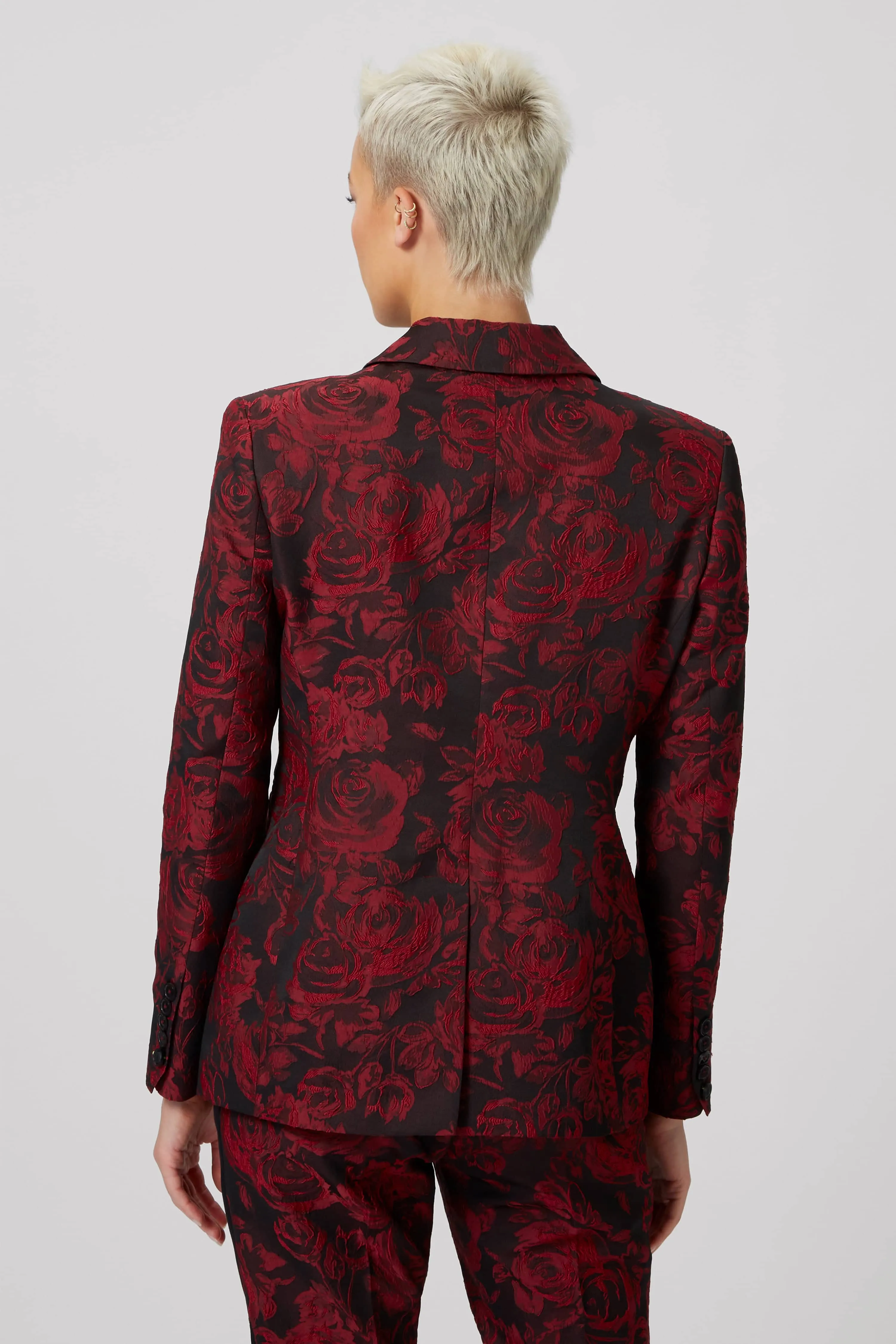 Ersilia Skinny Fit Red Floral Jacket