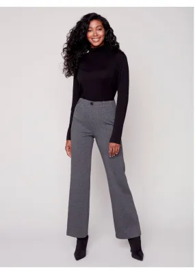 Flare Leg Knit Pant in Charcoal by Charlie B