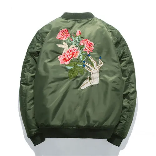 Floral New Retro Bomber Jacket Men