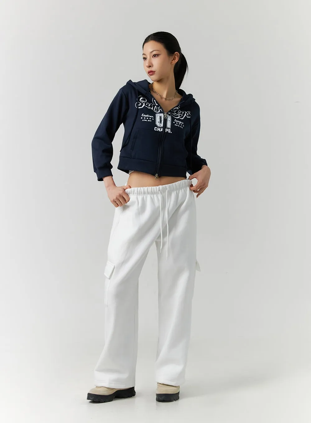 Flowy Drawstring Plush Wide Pants ID305