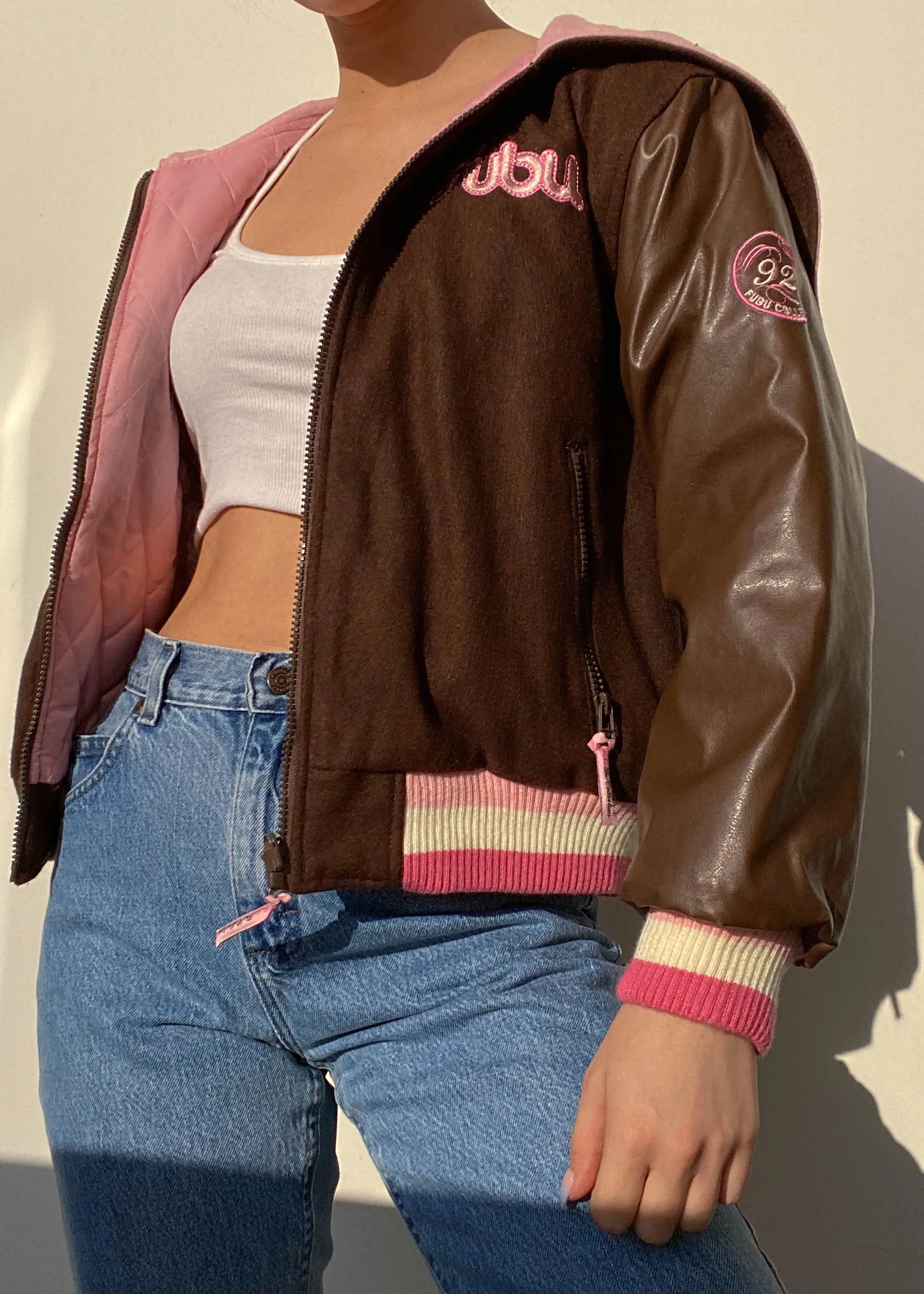 Fubu Y2k Pink & Brown Bomber (S)