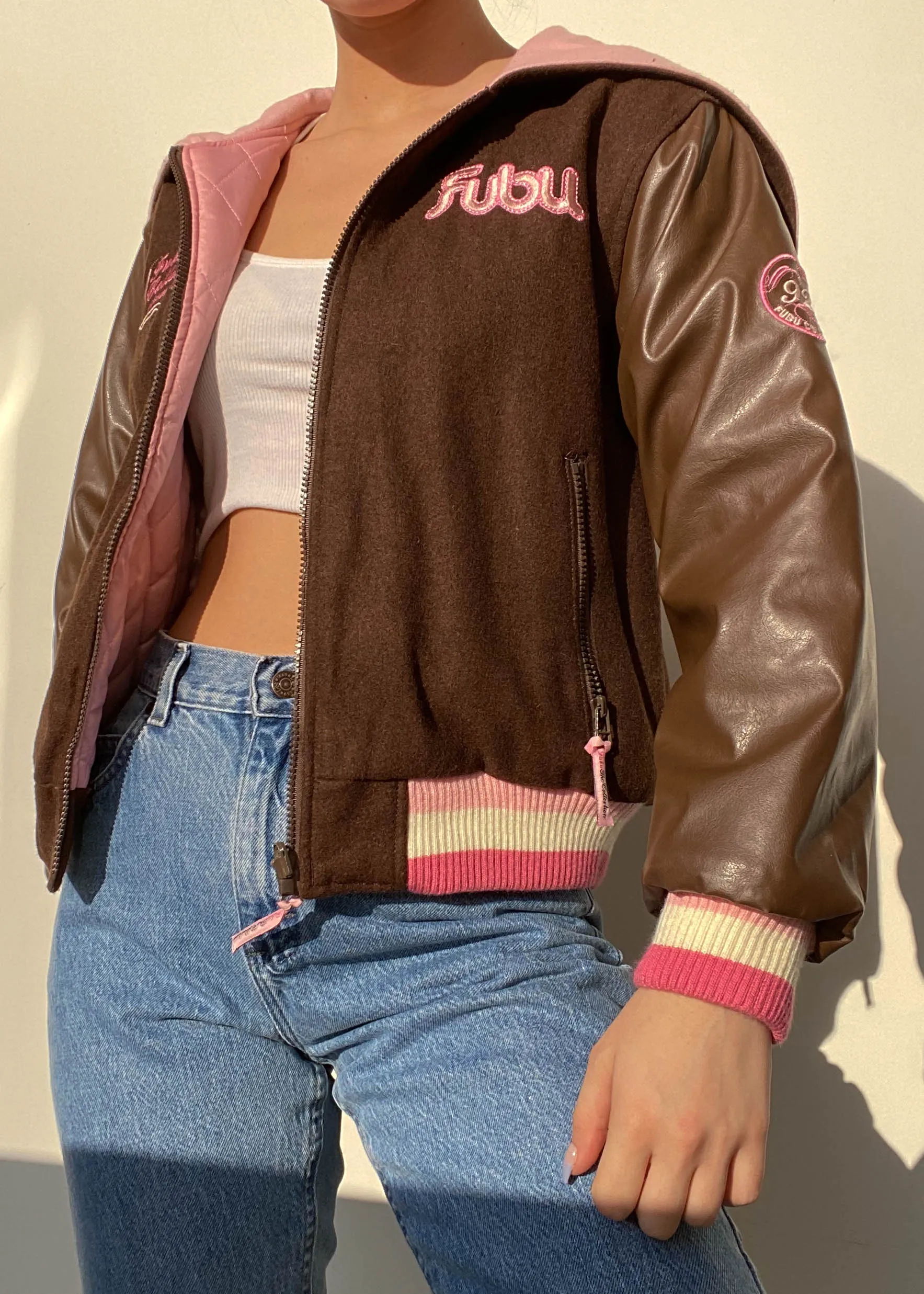 Fubu Y2k Pink & Brown Bomber (S)