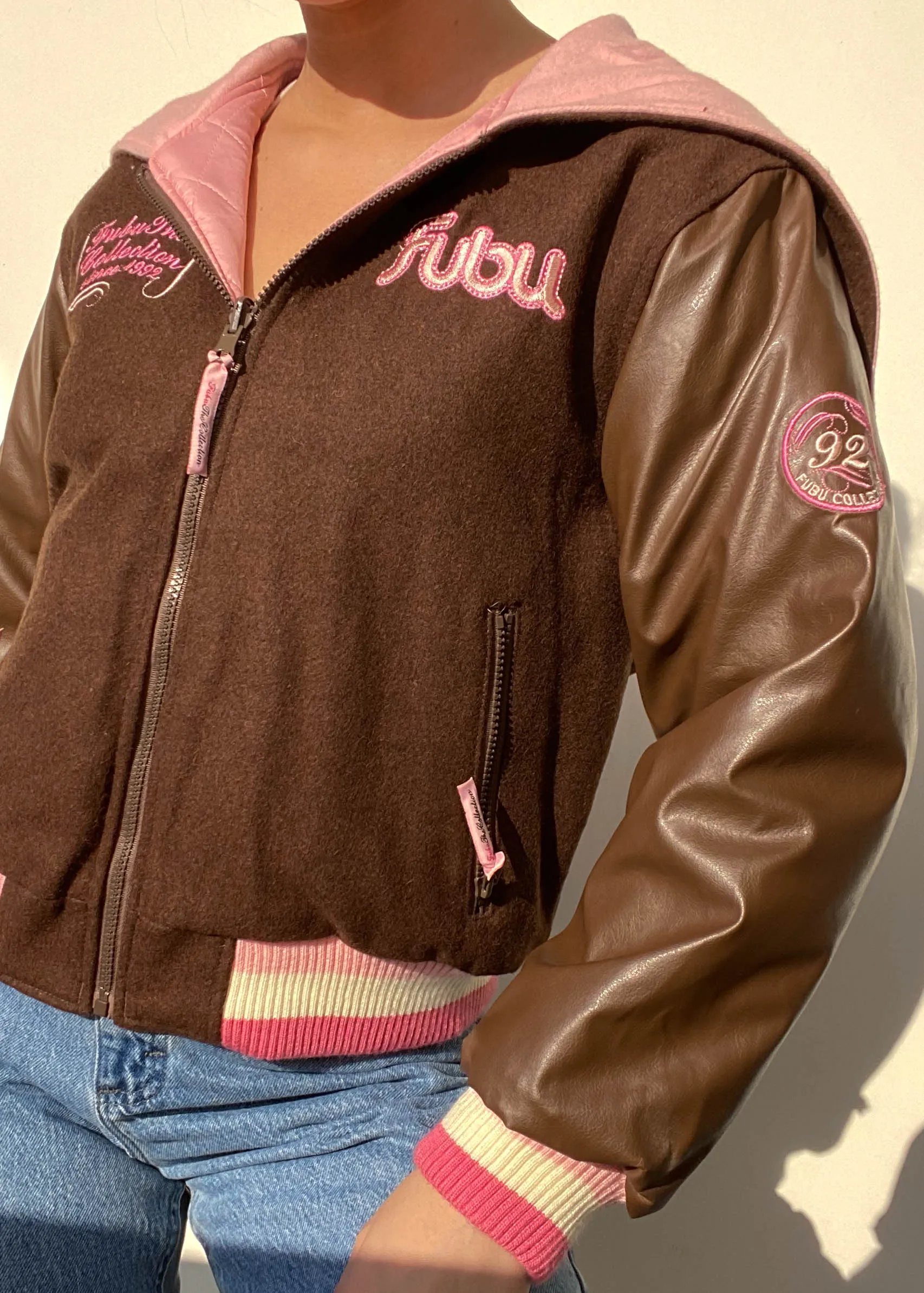 Fubu Y2k Pink & Brown Bomber (S)