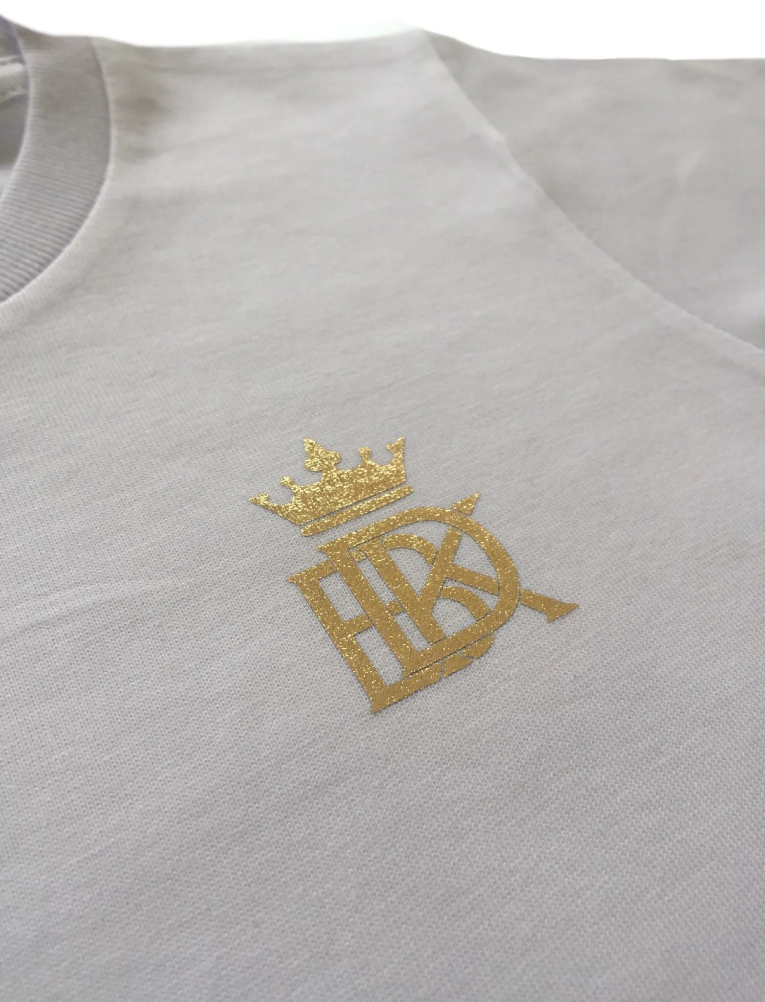 Gold Zipper White T Shirt